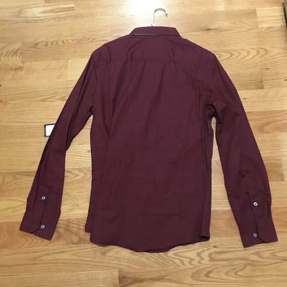 Marc Echo Cut And Sew longsleeve button down in burgundy, Medium, NWT - Picture 4 of 14